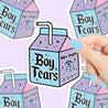 Boy Tears School Milk Carton Holographic Sticker