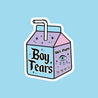 Boy Tears School Milk Carton Holographic Sticker