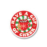 Have a Cup of Cheer Holographic Christmas Sticker