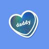 Daddy Heart Fine Holographic Glitter Sticker