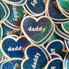 Daddy Heart Fine Holographic Glitter Sticker