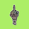 Skeleton F*ck You White Glitter Sticker