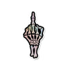 Skeleton F*ck You White Glitter Sticker