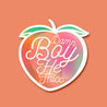 Damn Boy He Thicc Peach Holographic Sticker
