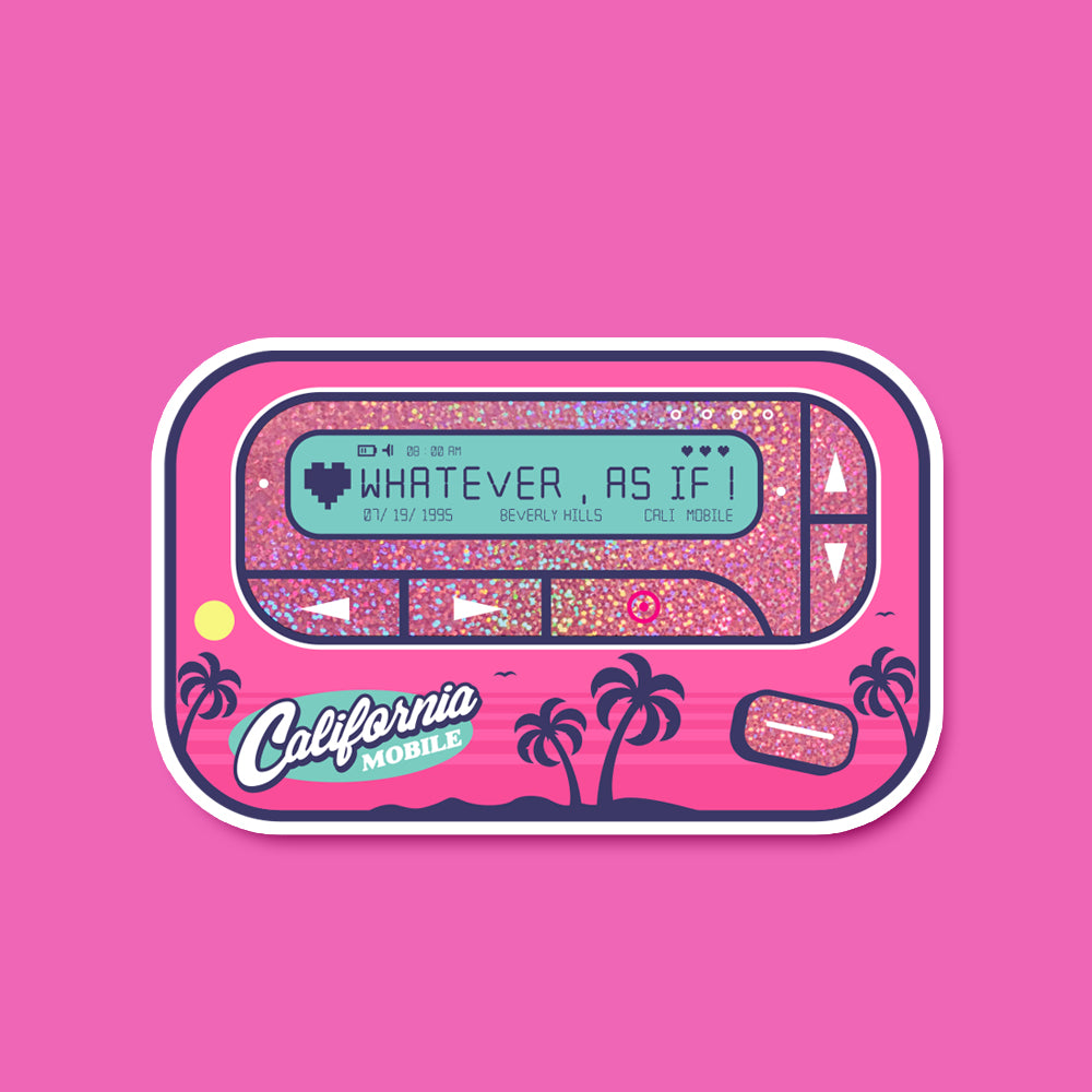 Whatever, As If! 90s Pager Glitter Sticker – Sticker Murder